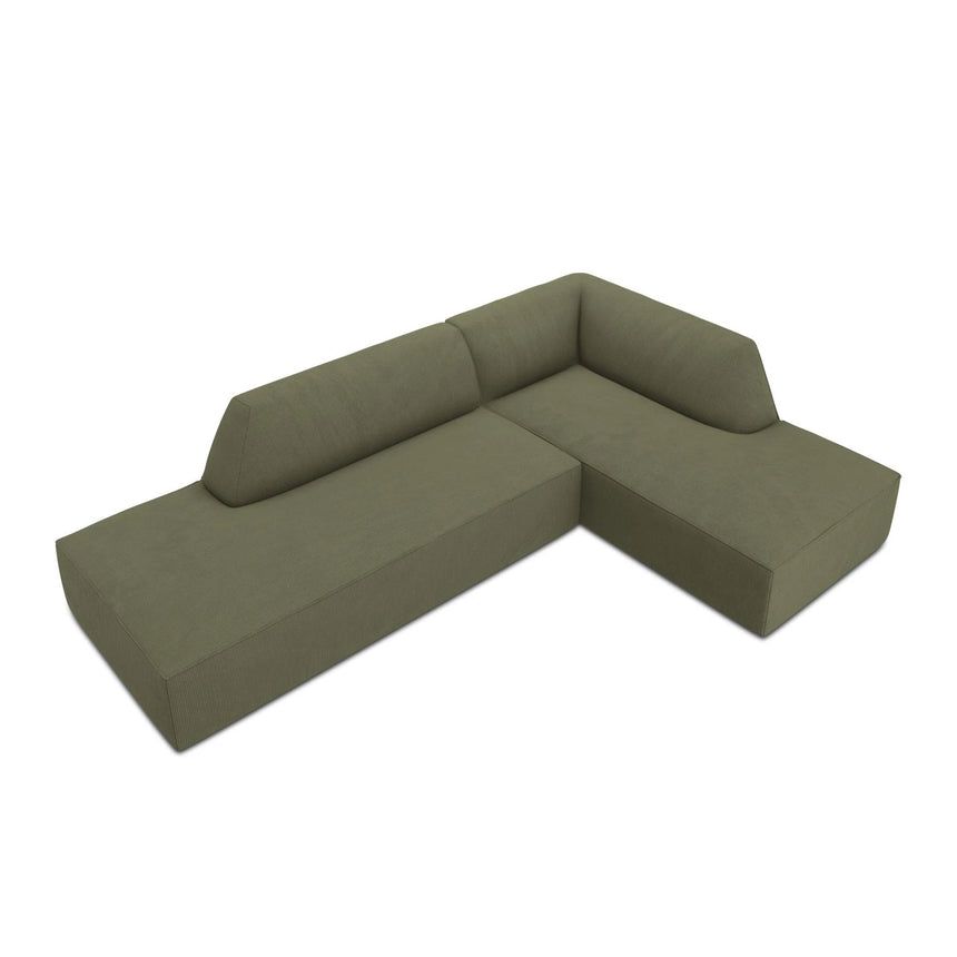 Ruby 4-Sitzer Ecksofa offen, Rechts, mit Bezug aus Cord (ScaFor) in Grün, 273x180 cm – Bild 6