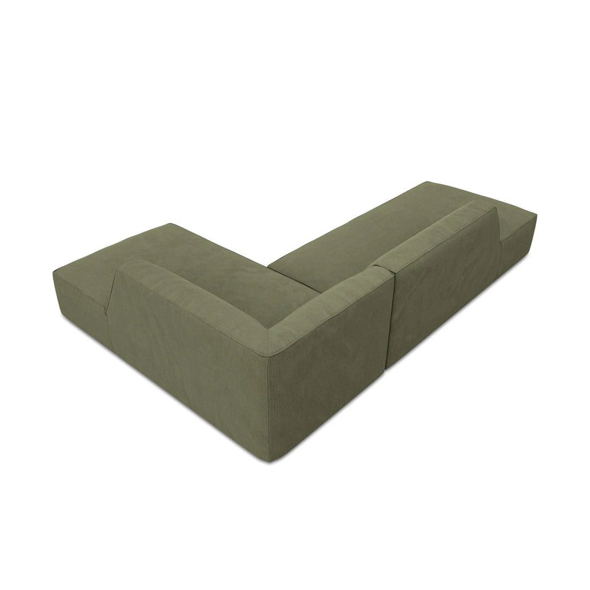 Ruby 4-Sitzer Ecksofa offen, Rechts, mit Bezug aus Cord (ScaFor) in Grün, 273x180 cm – Bild 7