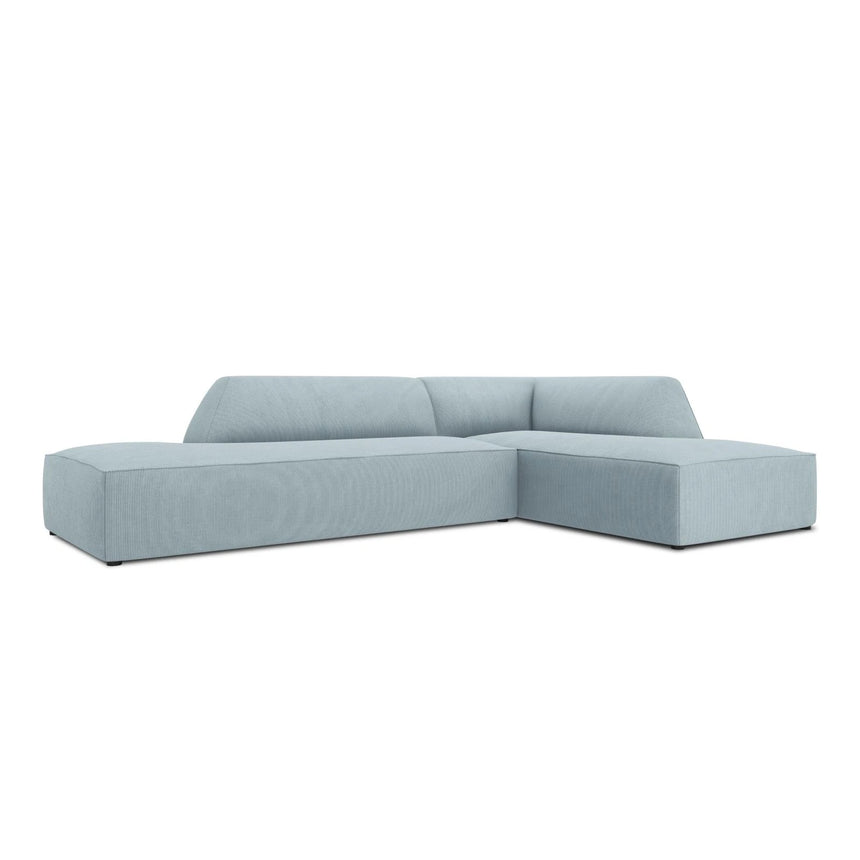 Ruby 4-Sitzer Ecksofa offen, Rechts, mit Bezug aus Cord (ScaSky) in Hellblau, 273x180 cm – Bild 5