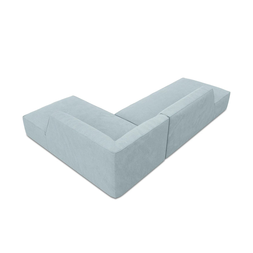 Ruby 4-Sitzer Ecksofa offen, Rechts, mit Bezug aus Cord (ScaSky) in Hellblau, 273x180 cm – Bild 7