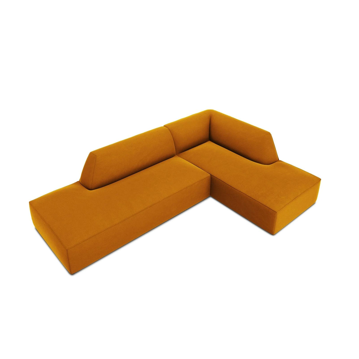 Ruby 4-Sitzer Ecksofa offen, Rechts, mit Bezug aus Samt (Sal10) in Gelb, 273x180 cm – Bild 6