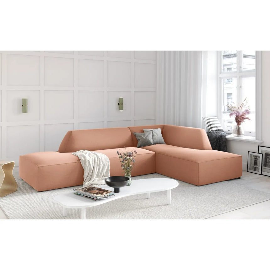 Ruby 4-Sitzer Ecksofa offen, Rechts, mit Bezug aus Samt, Cord oder Strukturstoff, 273x180 cm - ZEN ZONE Furniture