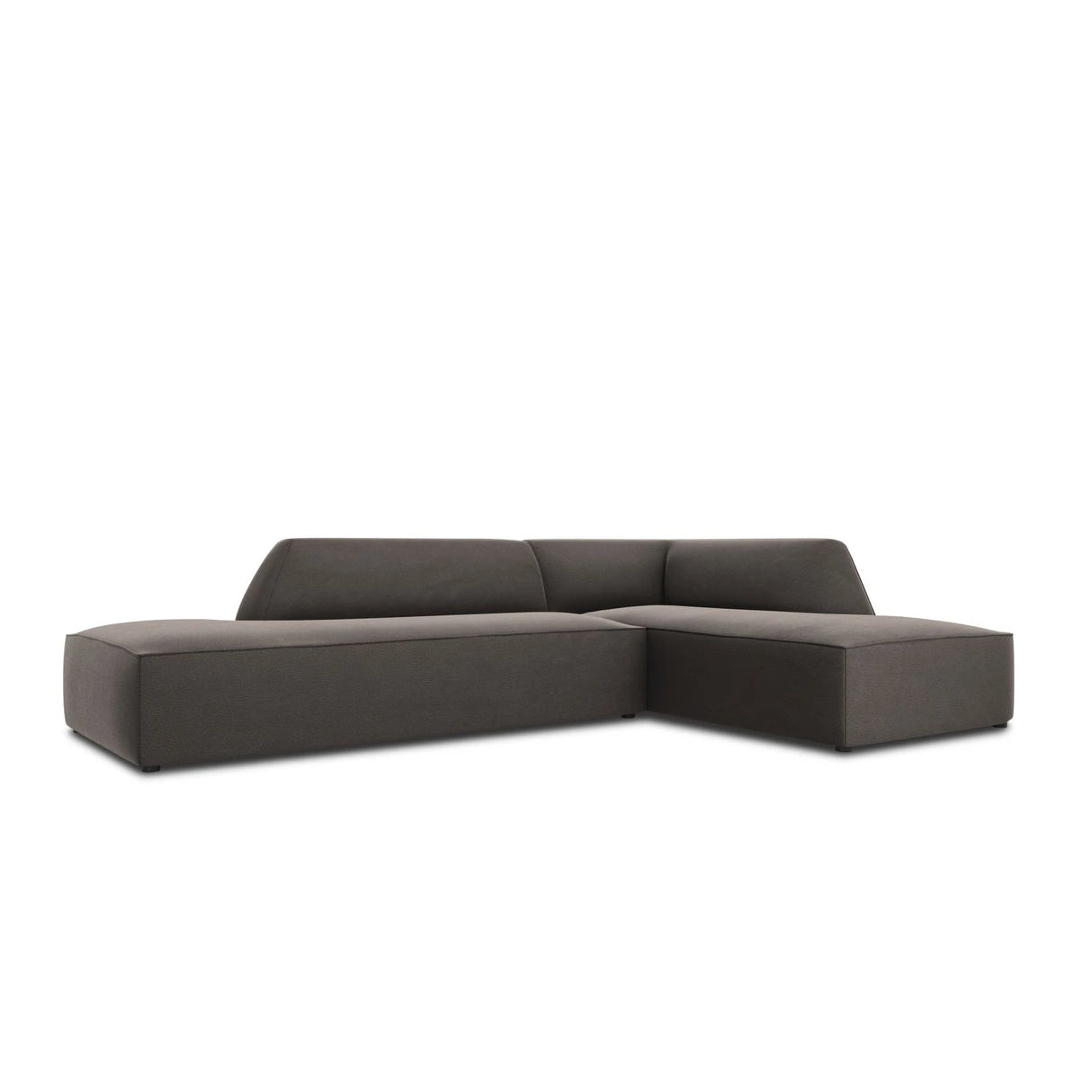 Ruby 4-Sitzer Ecksofa offen, Rechts, mit Bezug aus Samt (Sal18) in Dunkelgrau, 273x180 cm – Bild 5