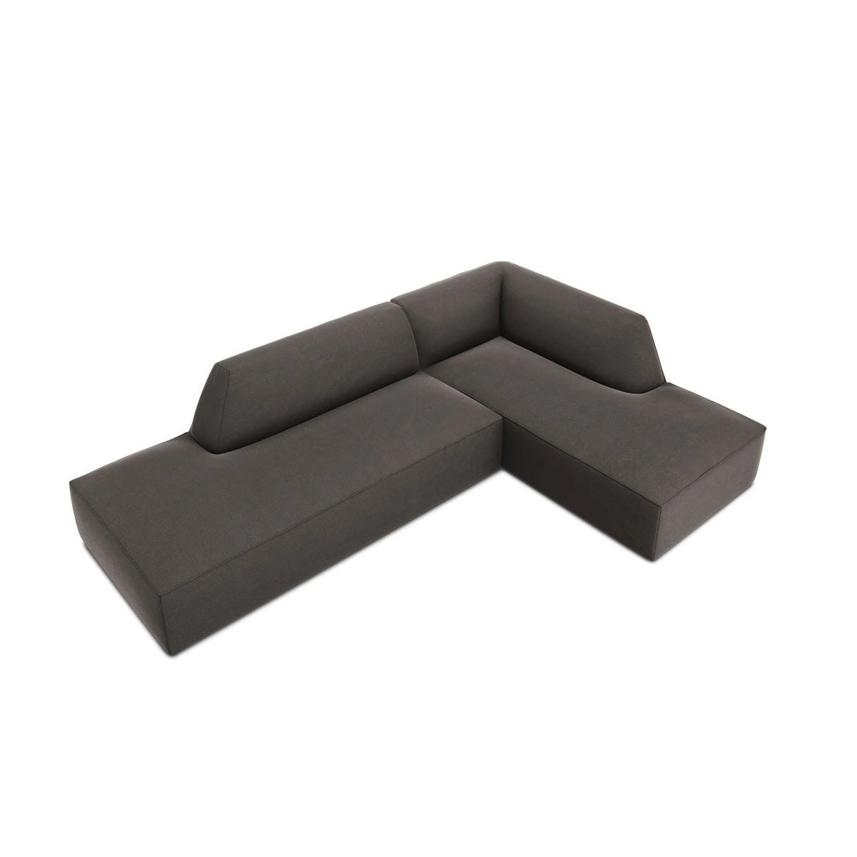 Ruby 4-Sitzer Ecksofa offen, Rechts, mit Bezug aus Samt (Sal18) in Dunkelgrau, 273x180 cm – Bild 6