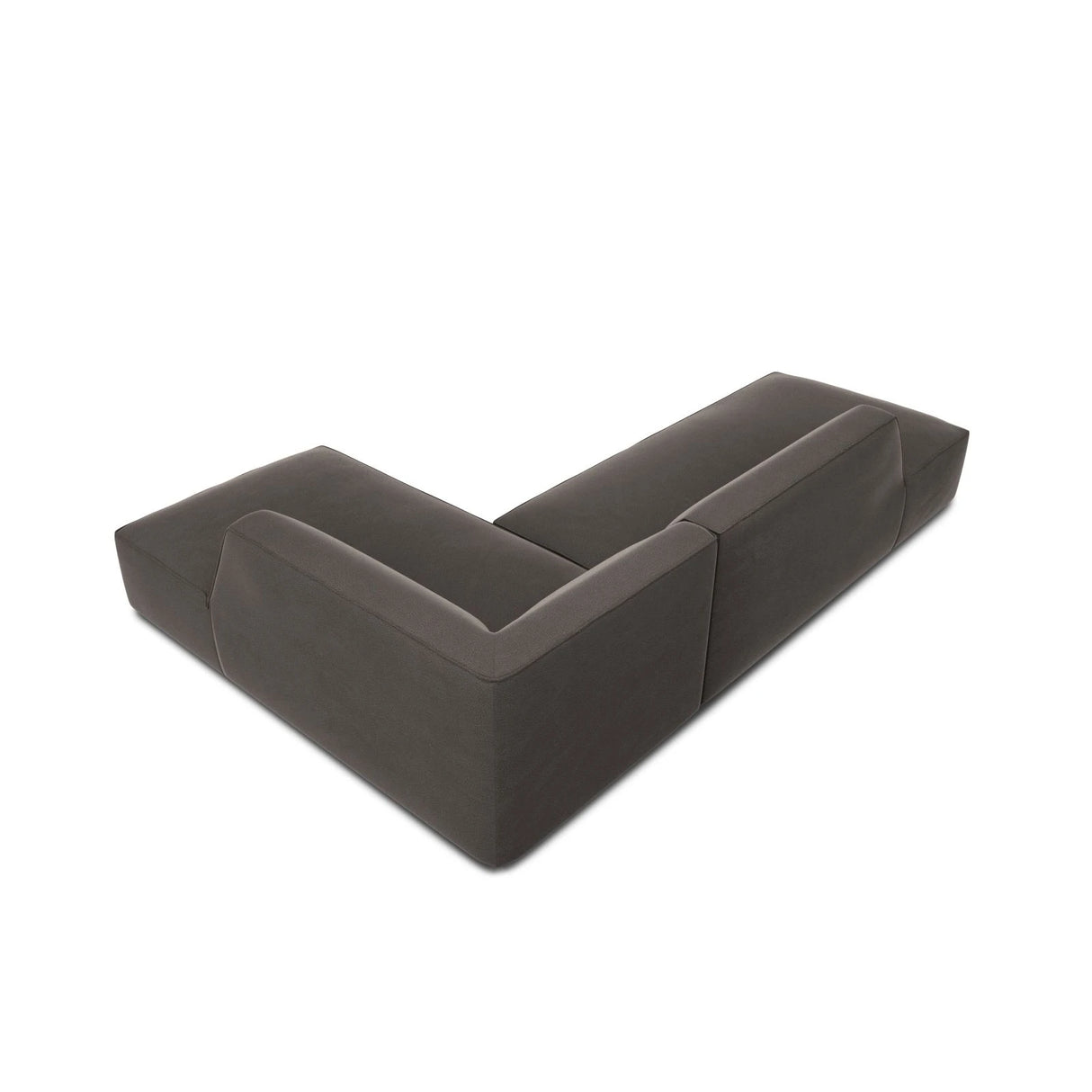 Ruby 4-Sitzer Ecksofa offen, Rechts, mit Bezug aus Samt (Sal18) in Dunkelgrau, 273x180 cm – Bild 7