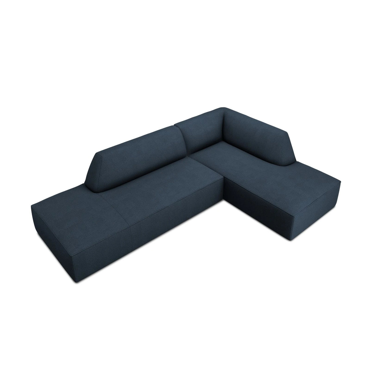 Ruby 4-Sitzer Ecksofa offen, Rechts, mit Bezug aus Strukturierter Stoff (Ota18) in Marineblau, 273x180 cm – Bild 4