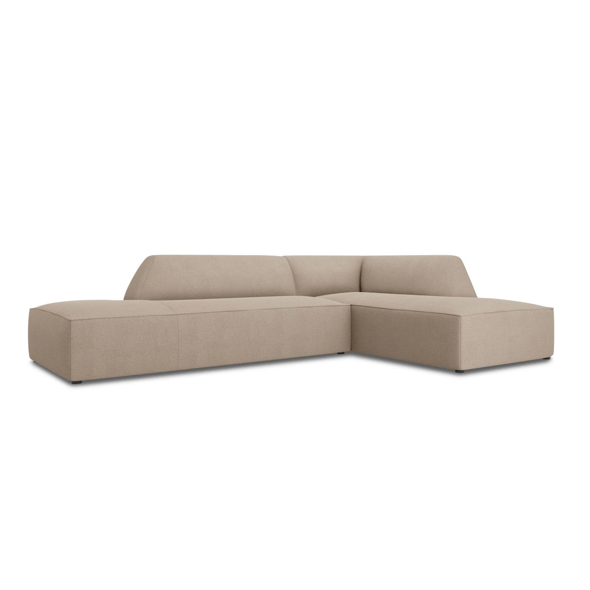 Ruby 4-Sitzer Ecksofa offen, Rechts, mit Bezug aus Strukturierter Stoff (Ota7) in Dunkelbeige, 273x180 cm – Bild 3