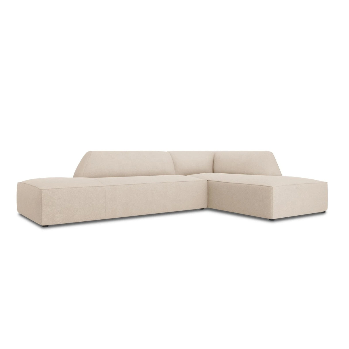Ruby 4-Sitzer Ecksofa offen, Rechts, mit Bezug aus Strukturierter Stoff (Ota8) in Beige, 273x180 cm – Bild 3