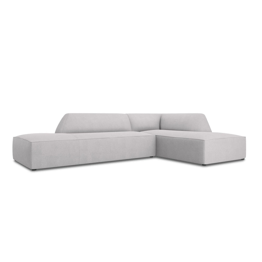 Ruby 4-Sitzer Ecksofa offen, Rechts, mit Bezug aus Strukturierter Stoff (Ota9) in Hellgrau, 273x180 cm – Bild 3