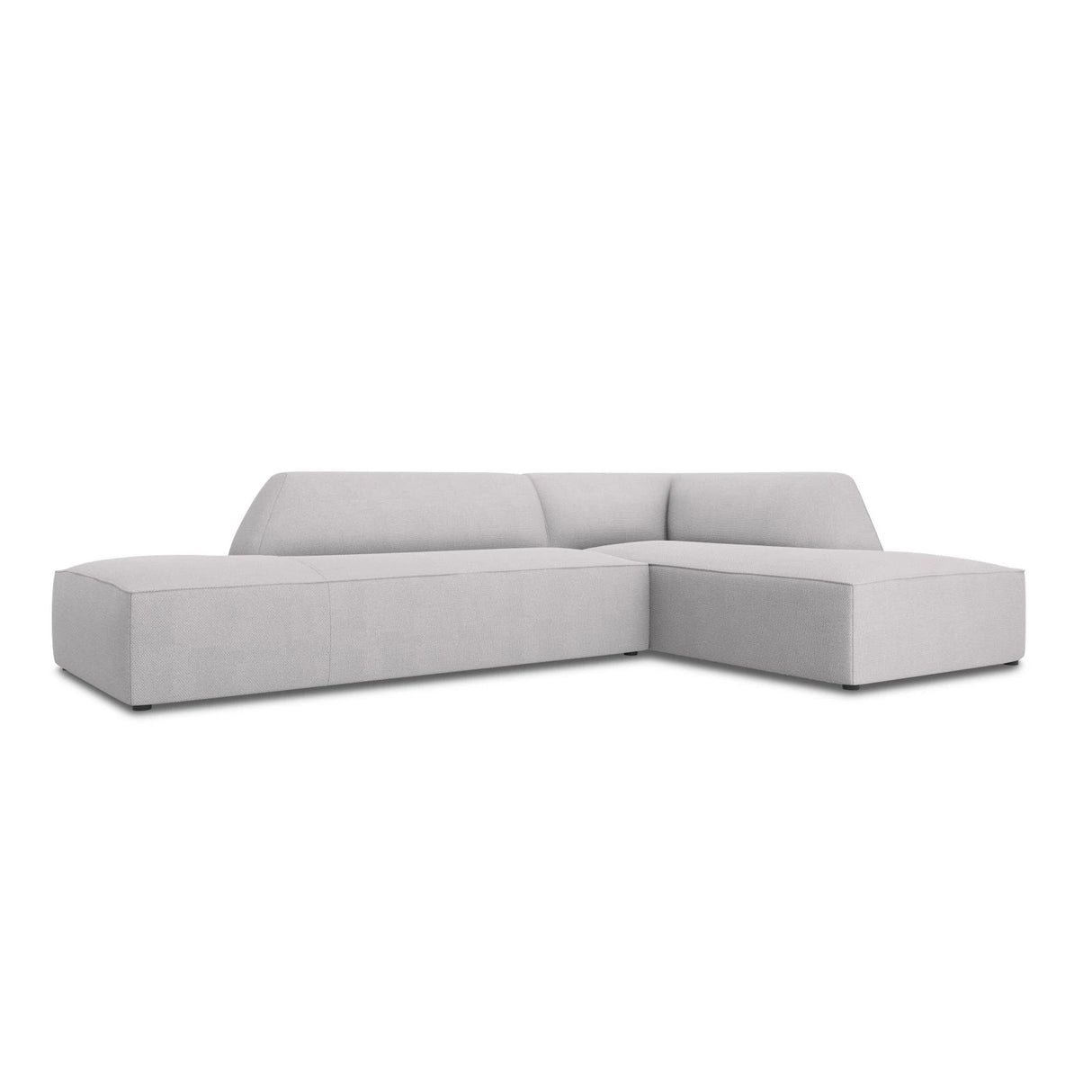 Ruby 4-Sitzer Ecksofa offen, Rechts, mit Bezug aus Strukturierter Stoff (Ota9) in Hellgrau, 273x180 cm – Bild 3