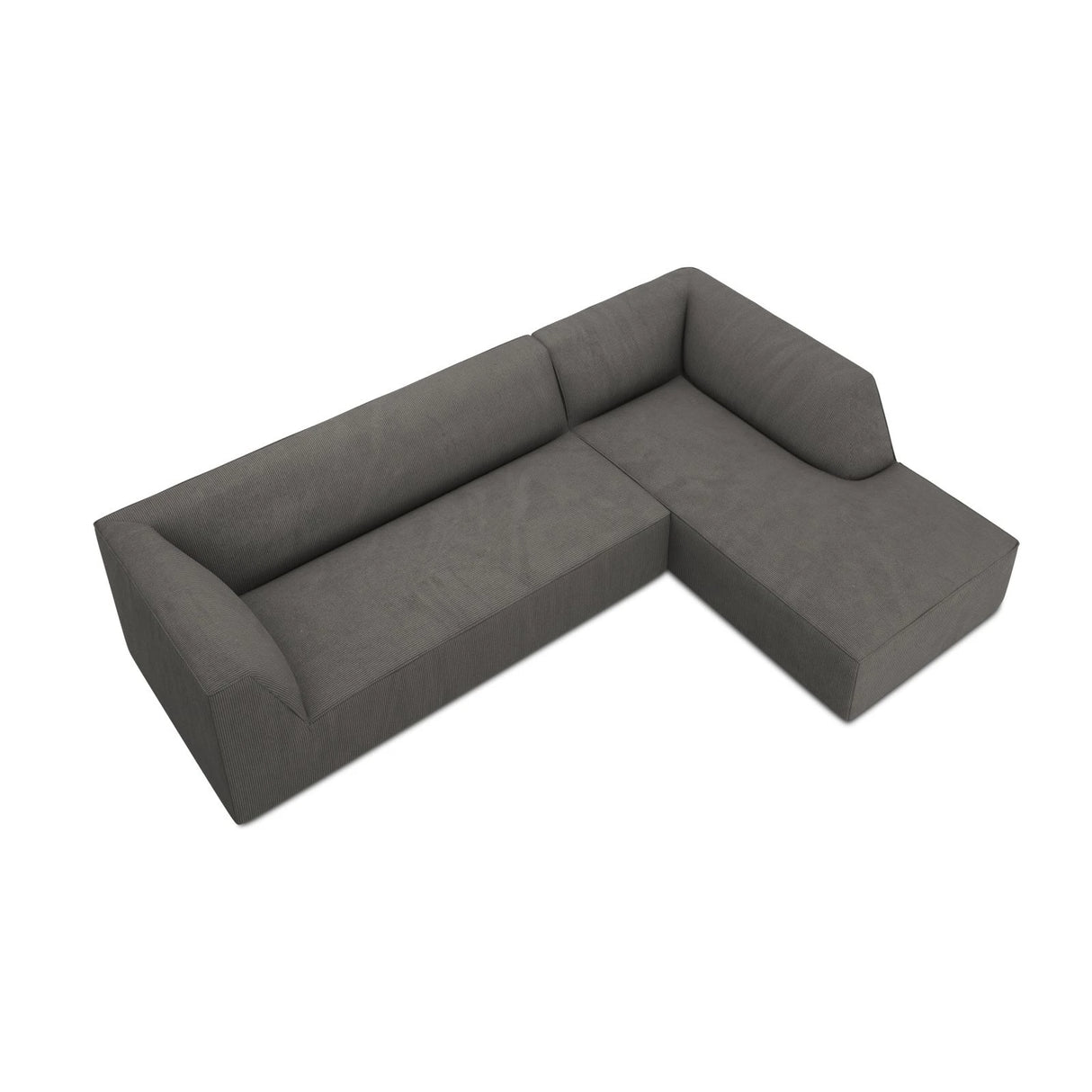 Ruby 4-Sitzer Ecksofa Rechts, mit Bezug aus Cord (ScaAnt) in Dunkelgrau, 273x180 cm – Bild 7