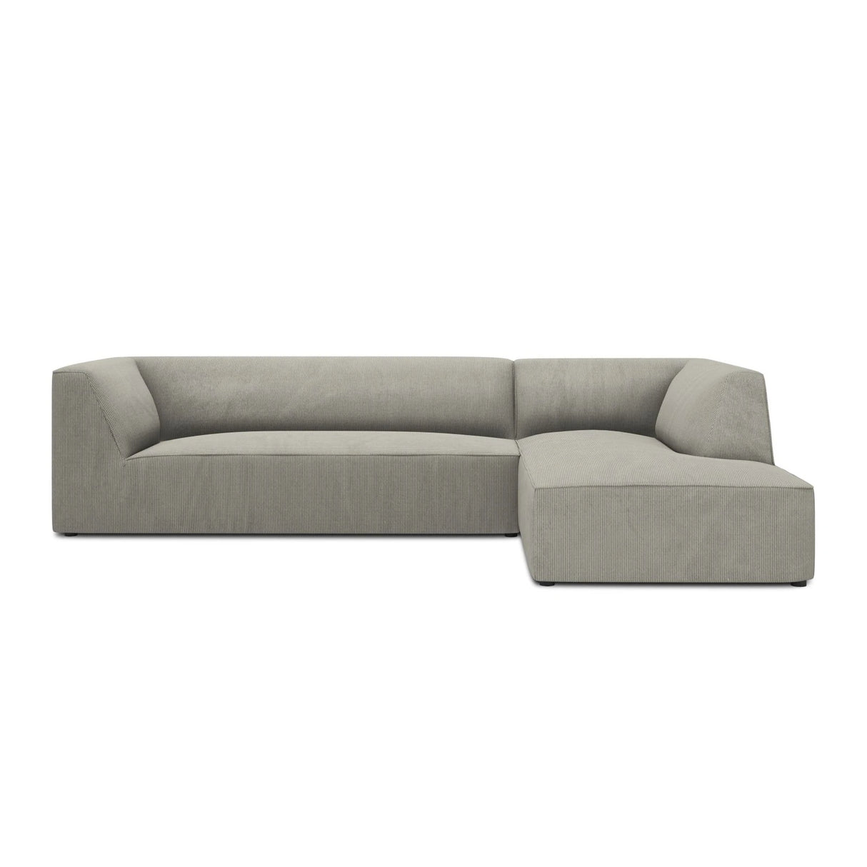 Ruby 4-Sitzer Ecksofa Rechts, mit Bezug aus Cord (ScaAsh) in Hellgrau, 273x180 cm – Bild 1