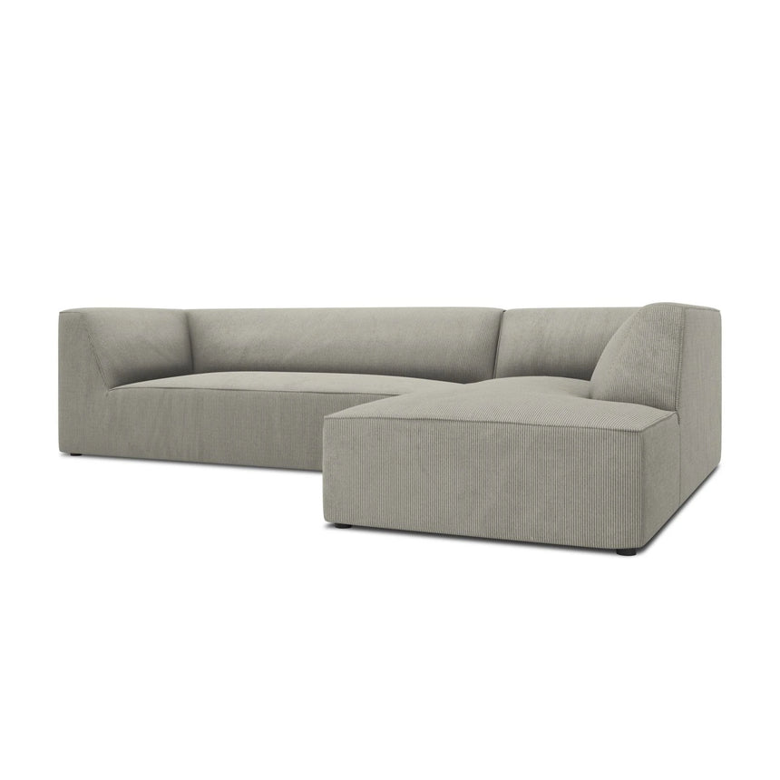 Ruby 4-Sitzer Ecksofa Rechts, mit Bezug aus Cord (ScaAsh) in Hellgrau, 273x180 cm – Bild 6
