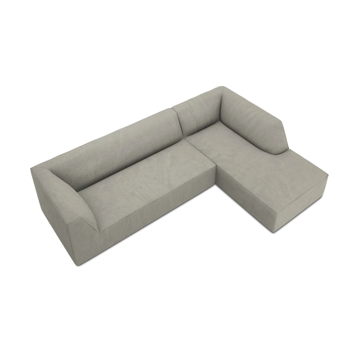 Ruby 4-Sitzer Ecksofa Rechts, mit Bezug aus Cord (ScaAsh) in Hellgrau, 273x180 cm – Bild 7