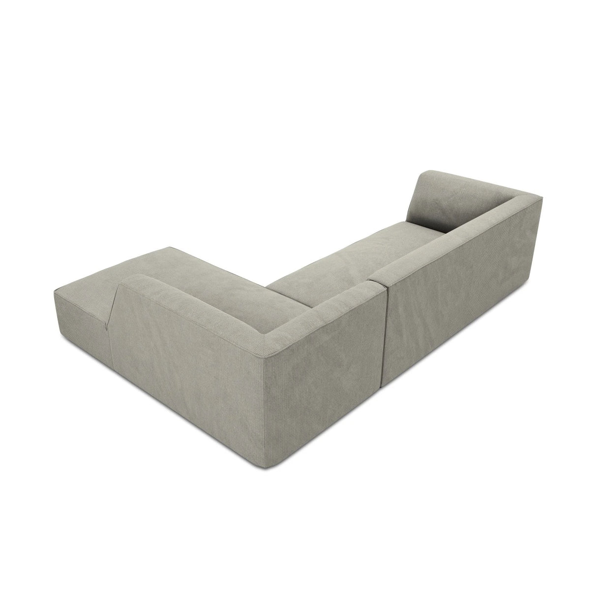 Ruby 4-Sitzer Ecksofa Rechts, mit Bezug aus Cord (ScaAsh) in Hellgrau, 273x180 cm – Bild 8