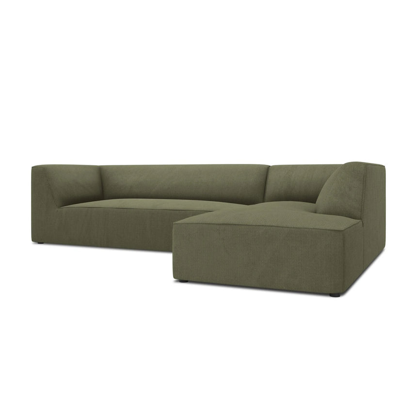Ruby 4-Sitzer Ecksofa Rechts, mit Bezug aus Cord (ScaFor) in Grün, 273x180 cm – Bild 6