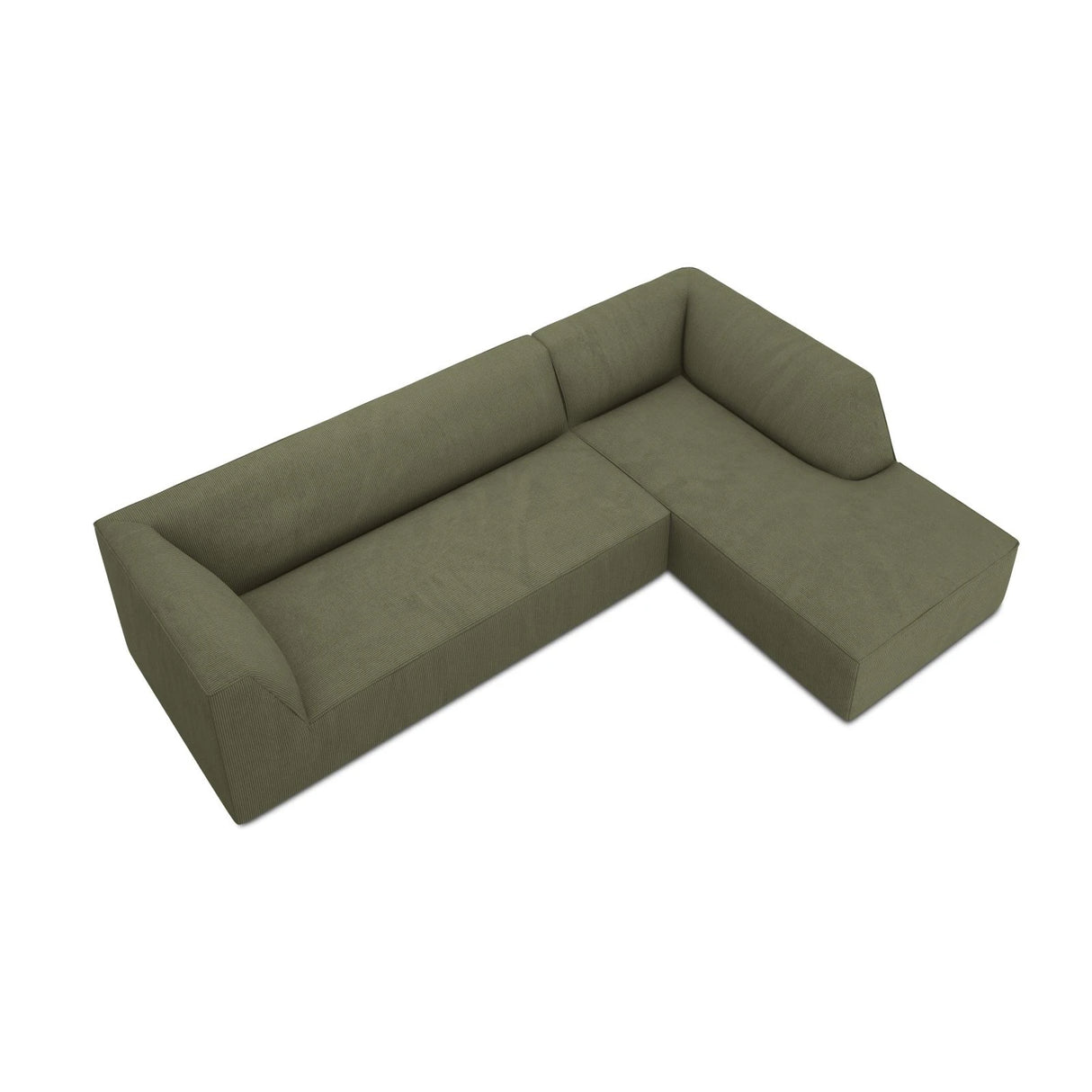 Ruby 4-Sitzer Ecksofa Rechts, mit Bezug aus Cord (ScaFor) in Grün, 273x180 cm – Bild 7
