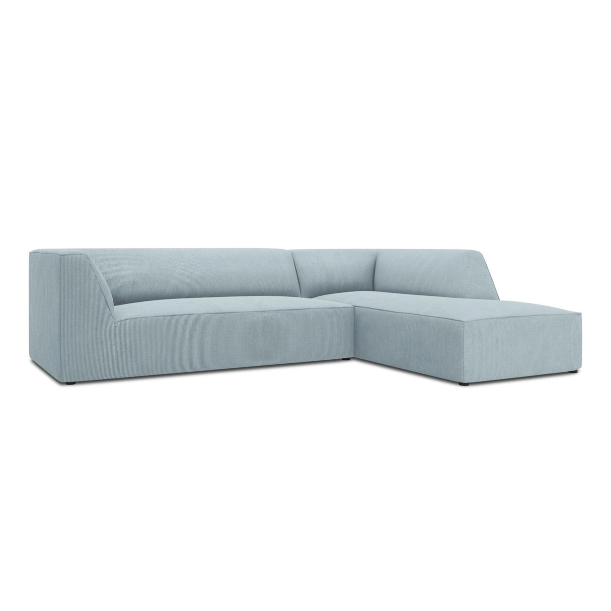 Ruby 4-Sitzer Ecksofa Rechts, mit Bezug aus Cord (ScaSky) in Hellblau, 273x180 cm – Bild 5