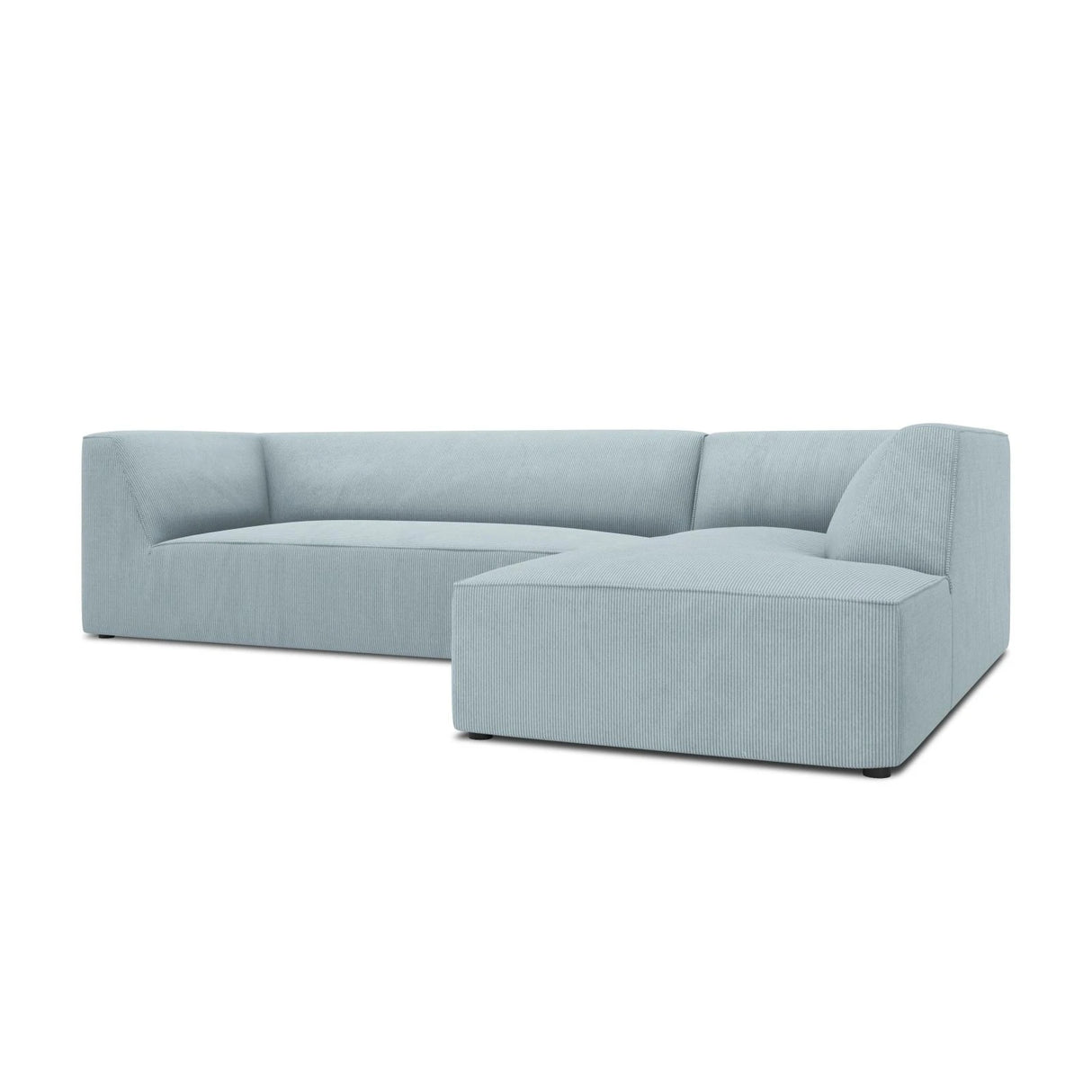 Ruby 4-Sitzer Ecksofa Rechts, mit Bezug aus Cord (ScaSky) in Hellblau, 273x180 cm – Bild 6