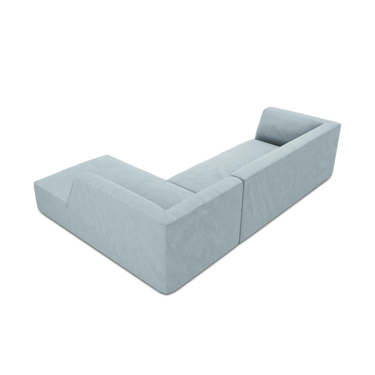 Ruby 4-Sitzer Ecksofa Rechts, mit Bezug aus Cord (ScaSky) in Hellblau, 273x180 cm – Bild 8