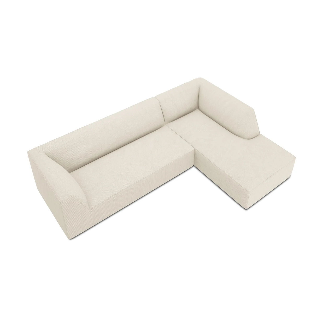 Ruby 4-Sitzer Ecksofa Rechts, mit Bezug aus Samt, Cord oder Strukturstoff, 273x180 cm – Bild 7
