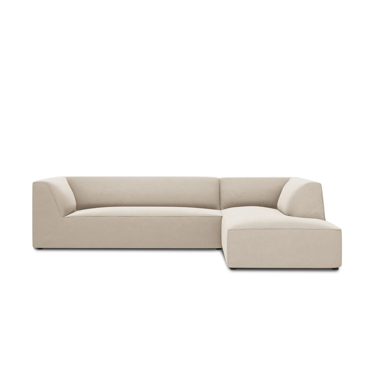 Ruby 4-Sitzer Ecksofa Rechts, mit Bezug aus Samt (Sal1) in Beige, 273x180 cm – Bild 1