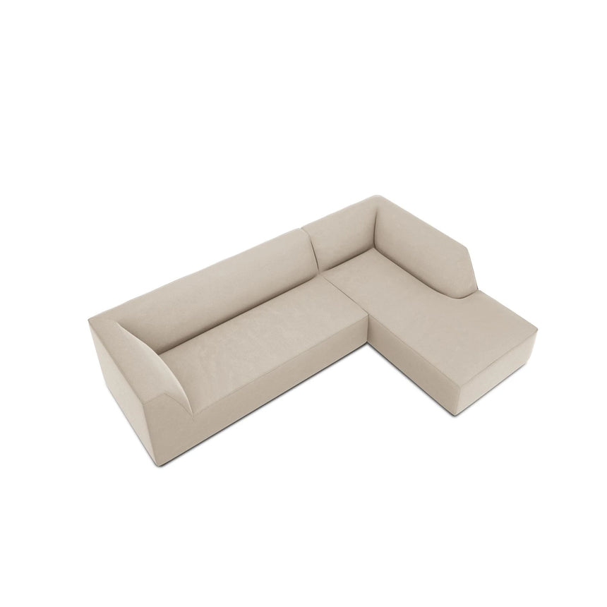 Ruby 4-Sitzer Ecksofa Rechts, mit Bezug aus Samt (Sal1) in Beige, 273x180 cm – Bild 7
