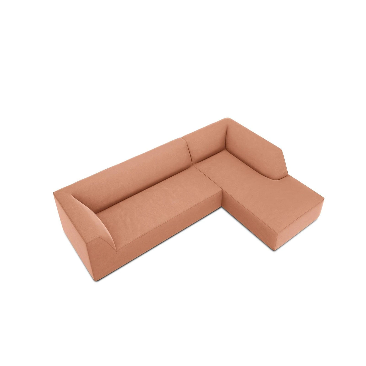 Ruby 4-Sitzer Ecksofa Rechts, mit Bezug aus Samt (Sal11) in Rosa, 273x180 cm – Bild 7