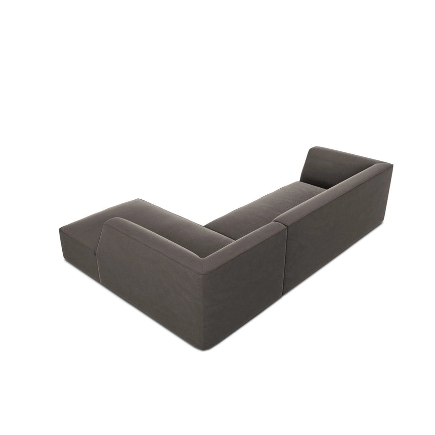 Ruby 4-Sitzer Ecksofa Rechts, mit Bezug aus Samt (Sal18) in Dunkelgrau, 273x180 cm – Bild 8