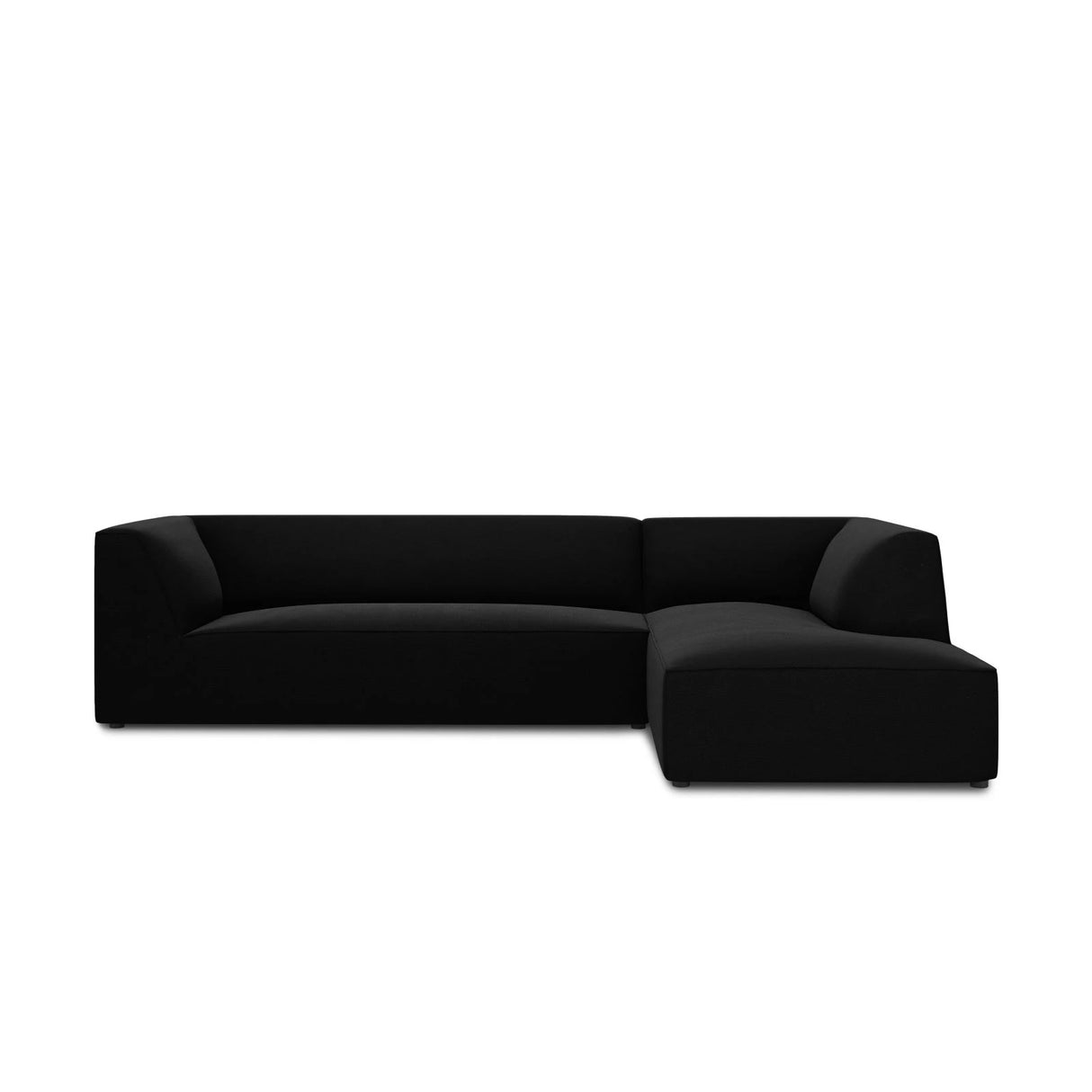 Ruby 4-Sitzer Ecksofa Rechts, mit Bezug aus Samt (Sal19) in Schwarz, 273x180 cm – Bild 1