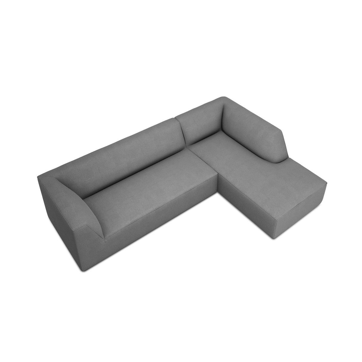 Ruby 4-Sitzer Ecksofa Rechts, mit Bezug aus Strukturierter Stoff (Ota11) in Grau, 273x180 cm – Bild 5