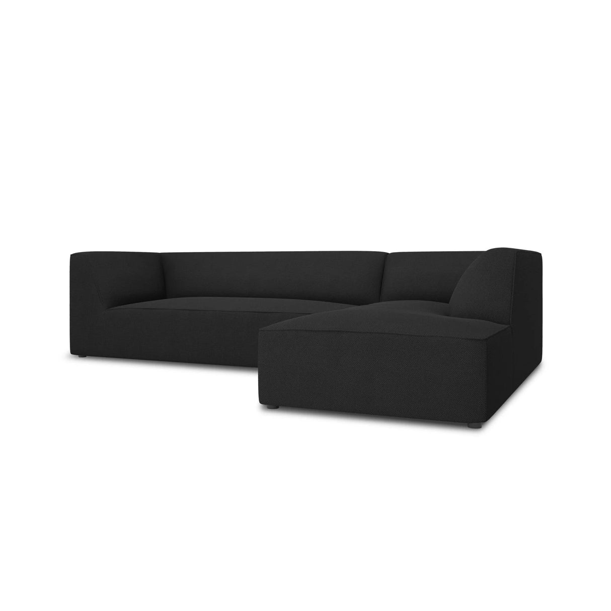 Ruby 4-Sitzer Ecksofa Rechts, mit Bezug aus Strukturierter Stoff (Ota12) in Schwarz, 273x180 cm – Bild 3