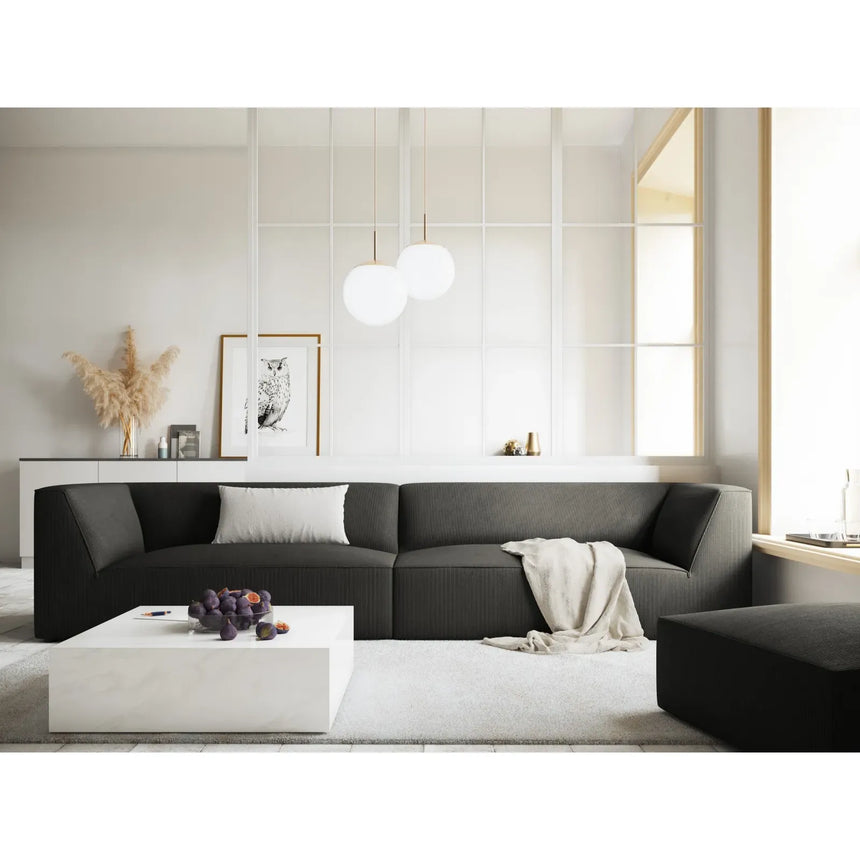Ruby 4-Sitzer Sofa mit Bezug aus Samt, Cord oder Strukturstoff, 302x93 cm - ZEN ZONE Furniture