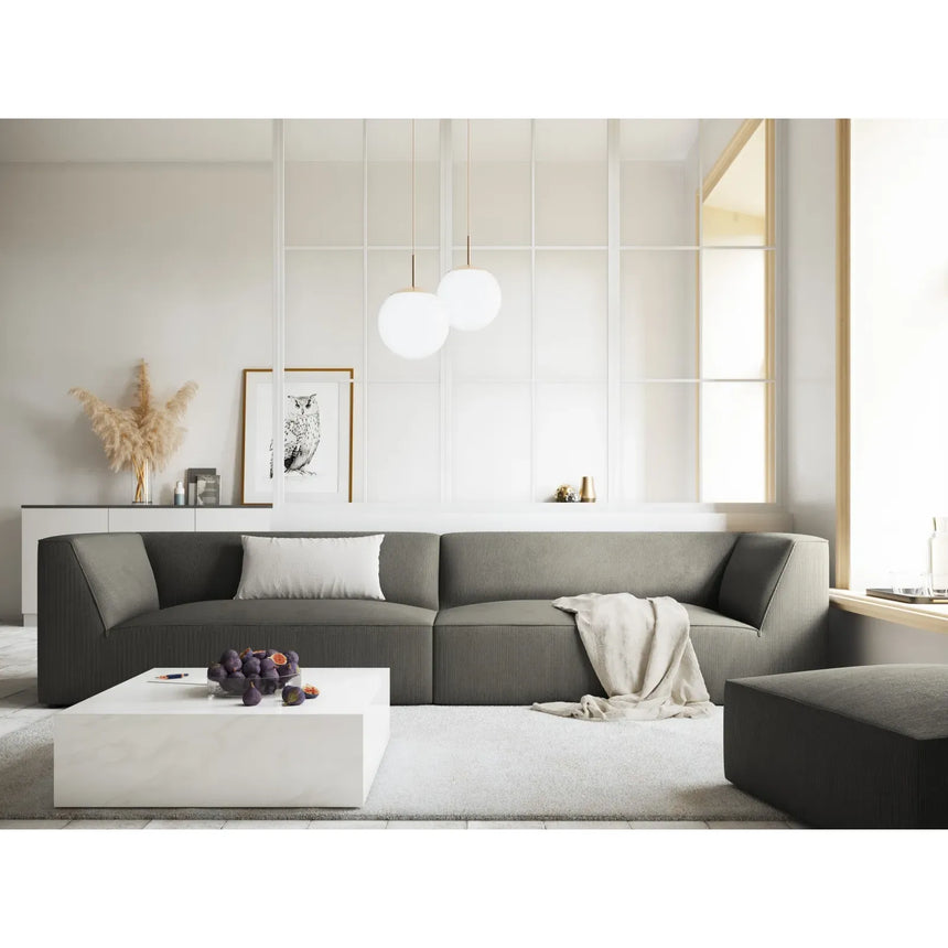 Ruby 4-Sitzer Sofa mit Bezug aus Samt, Cord oder Strukturstoff, 302x93 cm - ZEN ZONE Furniture