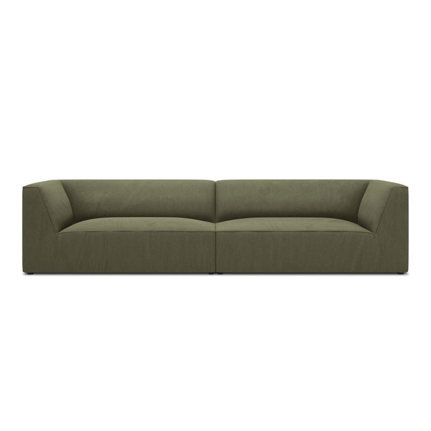 Ruby 4-Sitzer Sofa mit Bezug aus Cord (ScaFor) in Grün, 302x93 cm – Bild 1