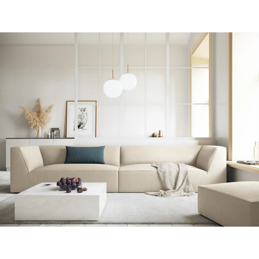 Ruby 4-Sitzer Sofa mit Bezug aus Samt, Cord oder Strukturstoff, 302x93 cm - ZEN ZONE Furniture