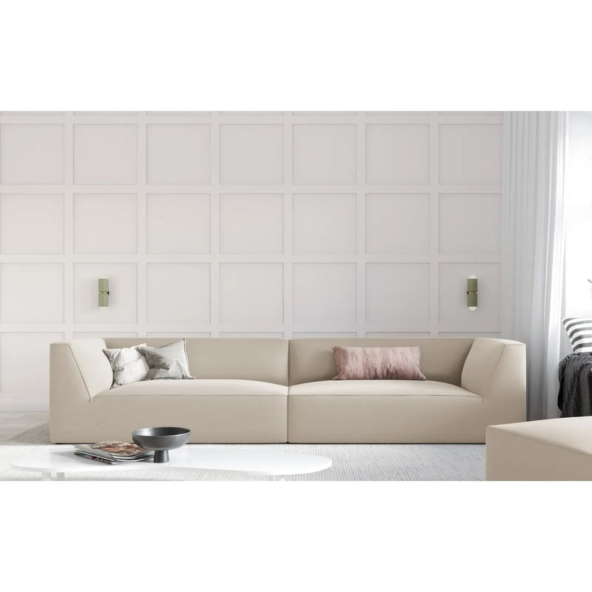 Ruby 4-Sitzer Sofa mit Bezug aus Samt, Cord oder Strukturstoff, 302x93 cm - ZEN ZONE Furniture