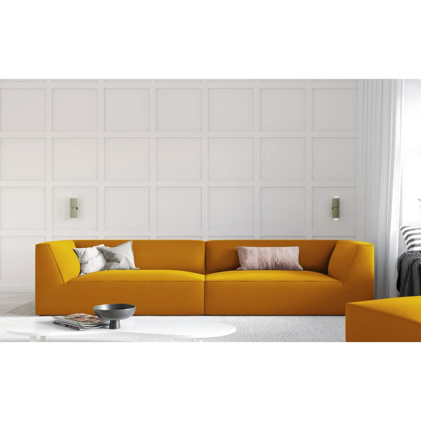 Ruby 4-Sitzer Sofa mit Bezug aus Samt, Cord oder Strukturstoff, 302x93 cm - ZEN ZONE Furniture