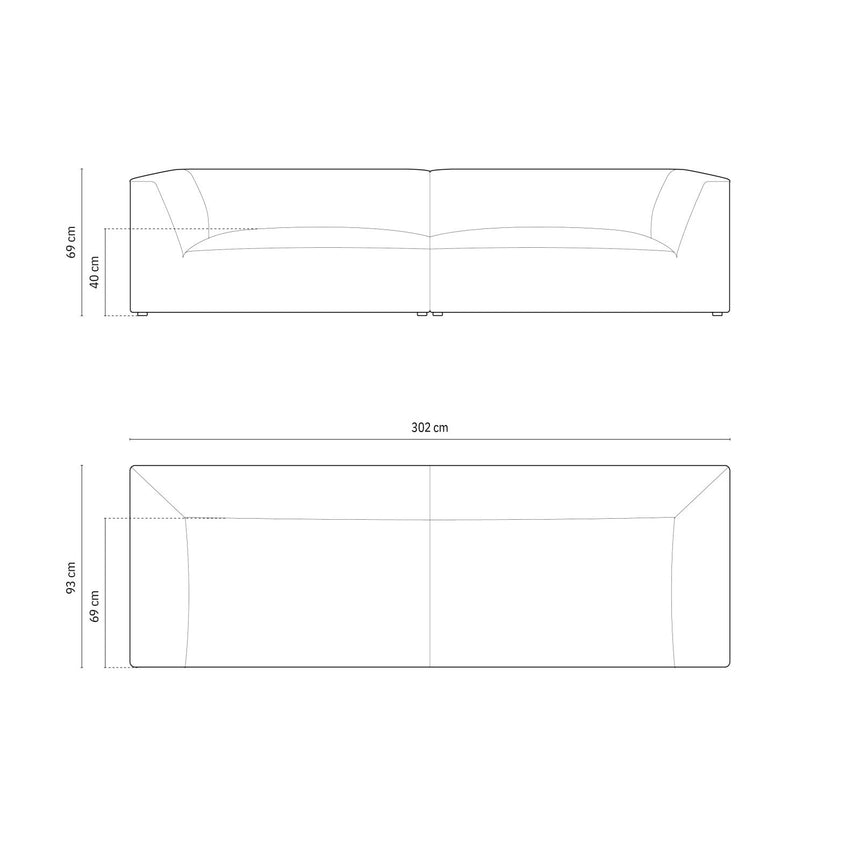 Ruby 4-Sitzer Sofa mit Bezug aus Samt (Sal11) in Rosa, 302x93 cm – Bild 3