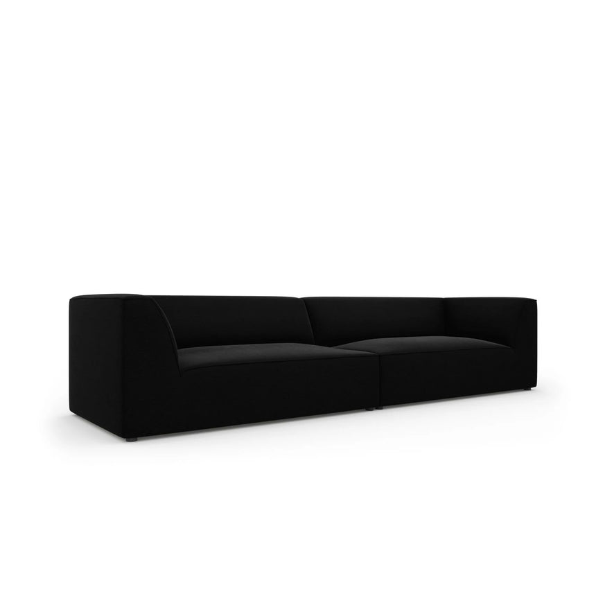 Ruby 4-Sitzer Sofa mit Bezug aus Samt (Sal19) in Schwarz, 302x93 cm – Bild 5