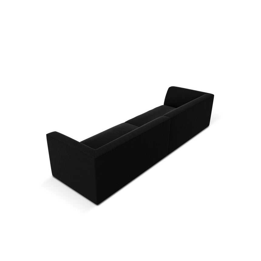 Ruby 4-Sitzer Sofa mit Bezug aus Samt (Sal19) in Schwarz, 302x93 cm – Bild 7