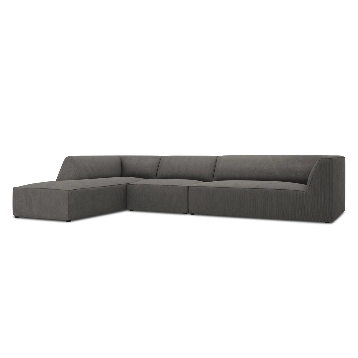 Ruby 5-Sitzer Ecksofa Links, mit Bezug aus Cord (ScaAnt) in Dunkelgrau, 366x180 cm – Bild 5