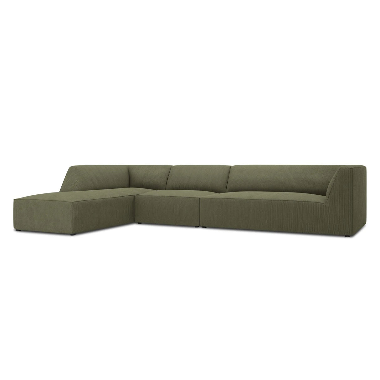 Ruby 5-Sitzer Ecksofa Links, mit Bezug aus Cord (ScaFor) in Grün, 366x180 cm – Bild 5