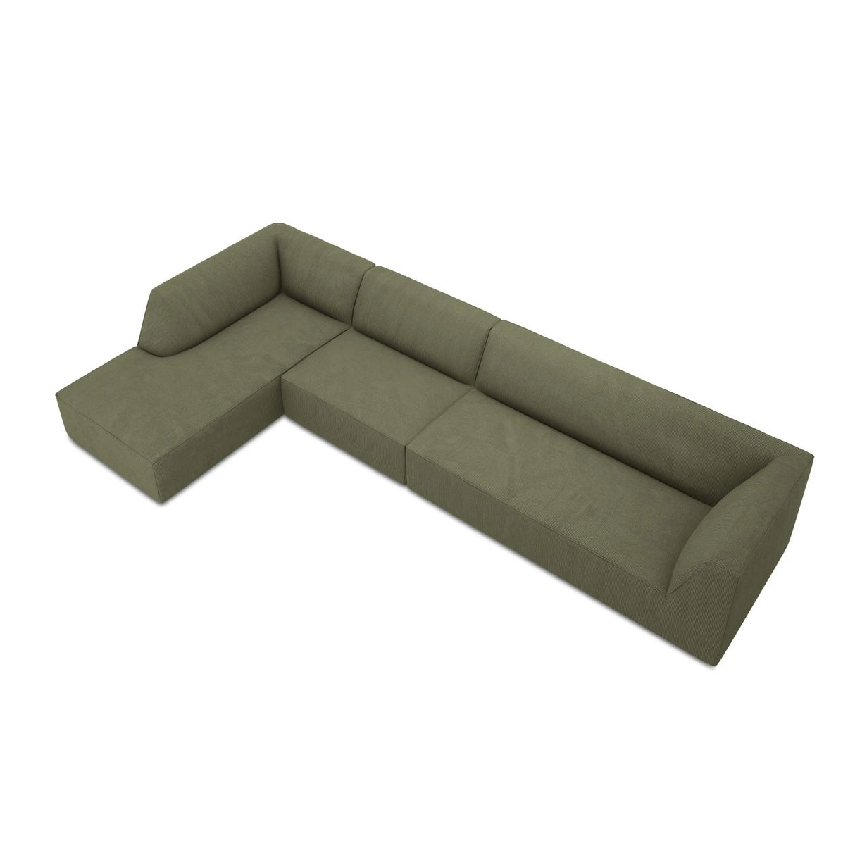 Ruby 5-Sitzer Ecksofa Links, mit Bezug aus Cord (ScaFor) in Grün, 366x180 cm – Bild 7