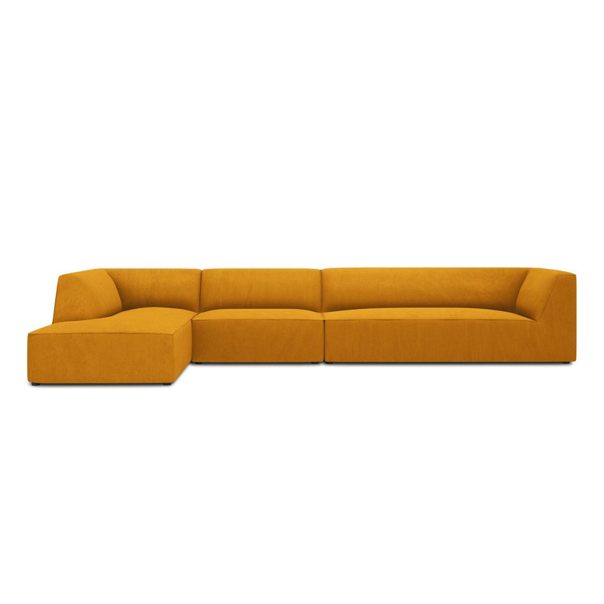 Ruby 5-Sitzer Ecksofa Links, mit Bezug aus Cord (ScaMos) in Gelb, 366x180 cm – Bild 1