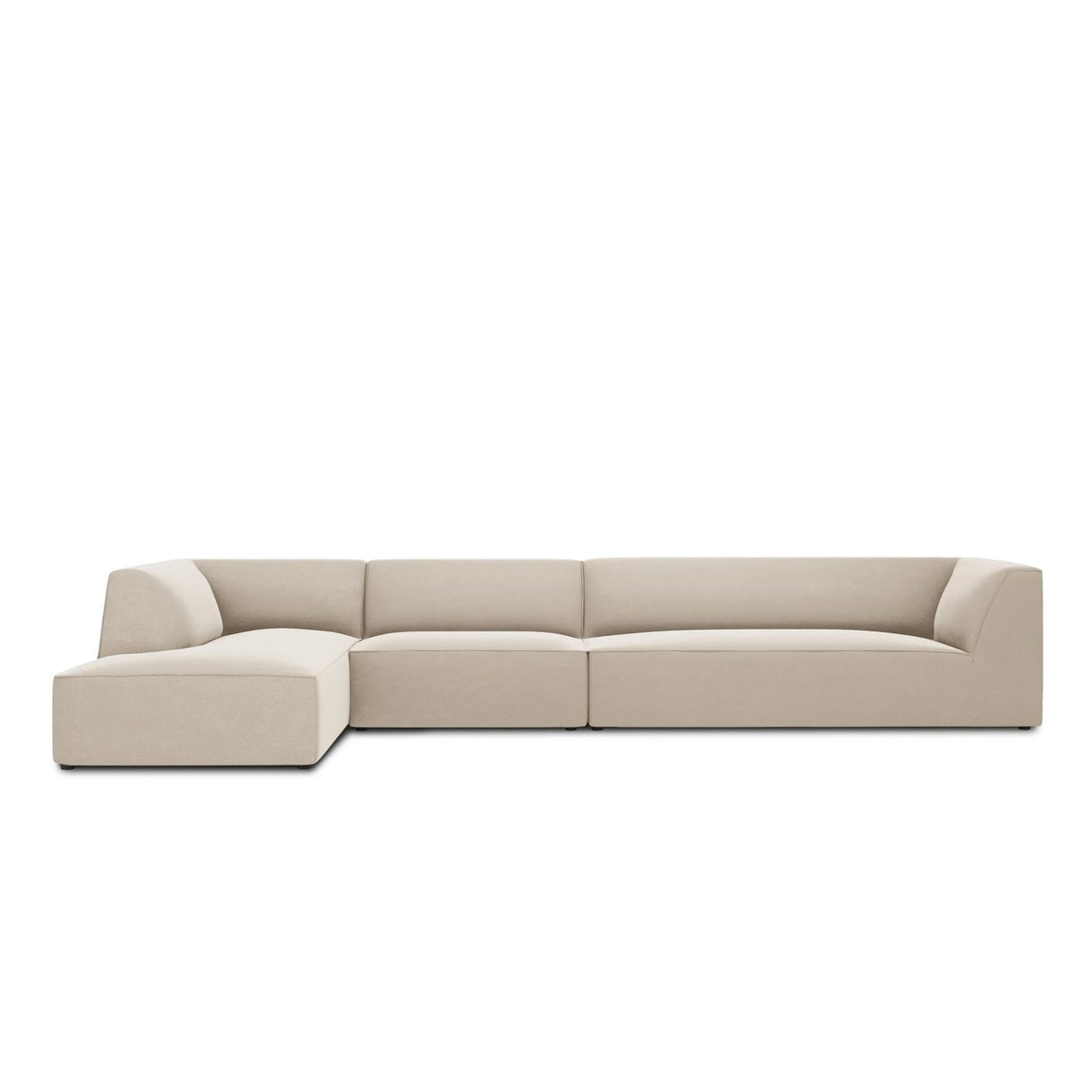 Ruby 5-Sitzer Ecksofa Links, mit Bezug aus Samt (Sal1) in Beige, 366x180 cm – Bild 1
