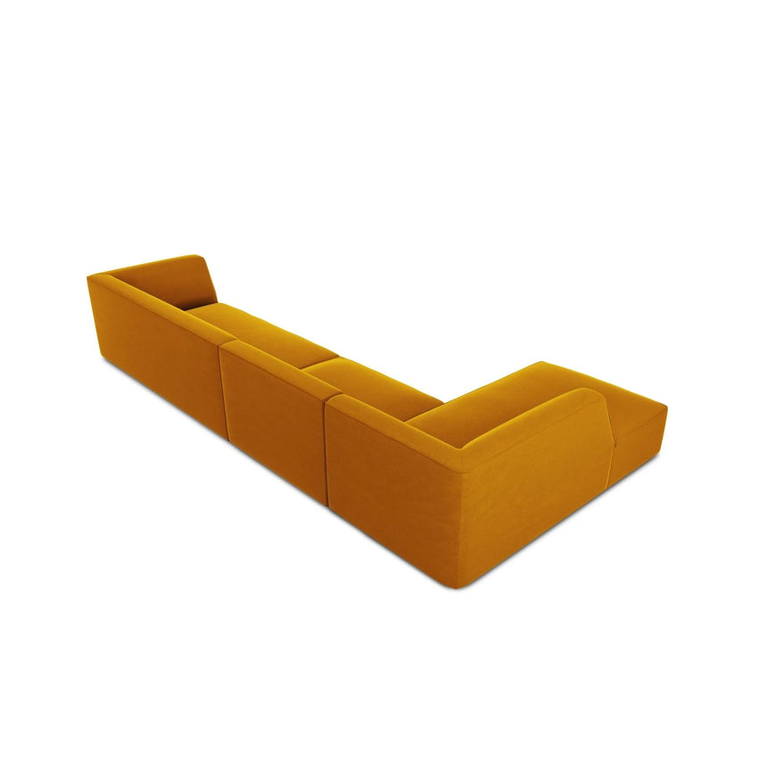 Ruby 5-Sitzer Ecksofa Links, mit Bezug aus Samt (Sal10) in Gelb, 366x180 cm – Bild 8