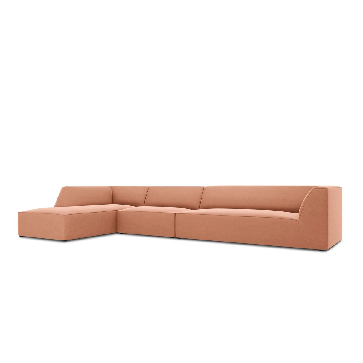 Ruby 5-Sitzer Ecksofa Links, mit Bezug aus Samt (Sal11) in Rosa, 366x180 cm – Bild 5