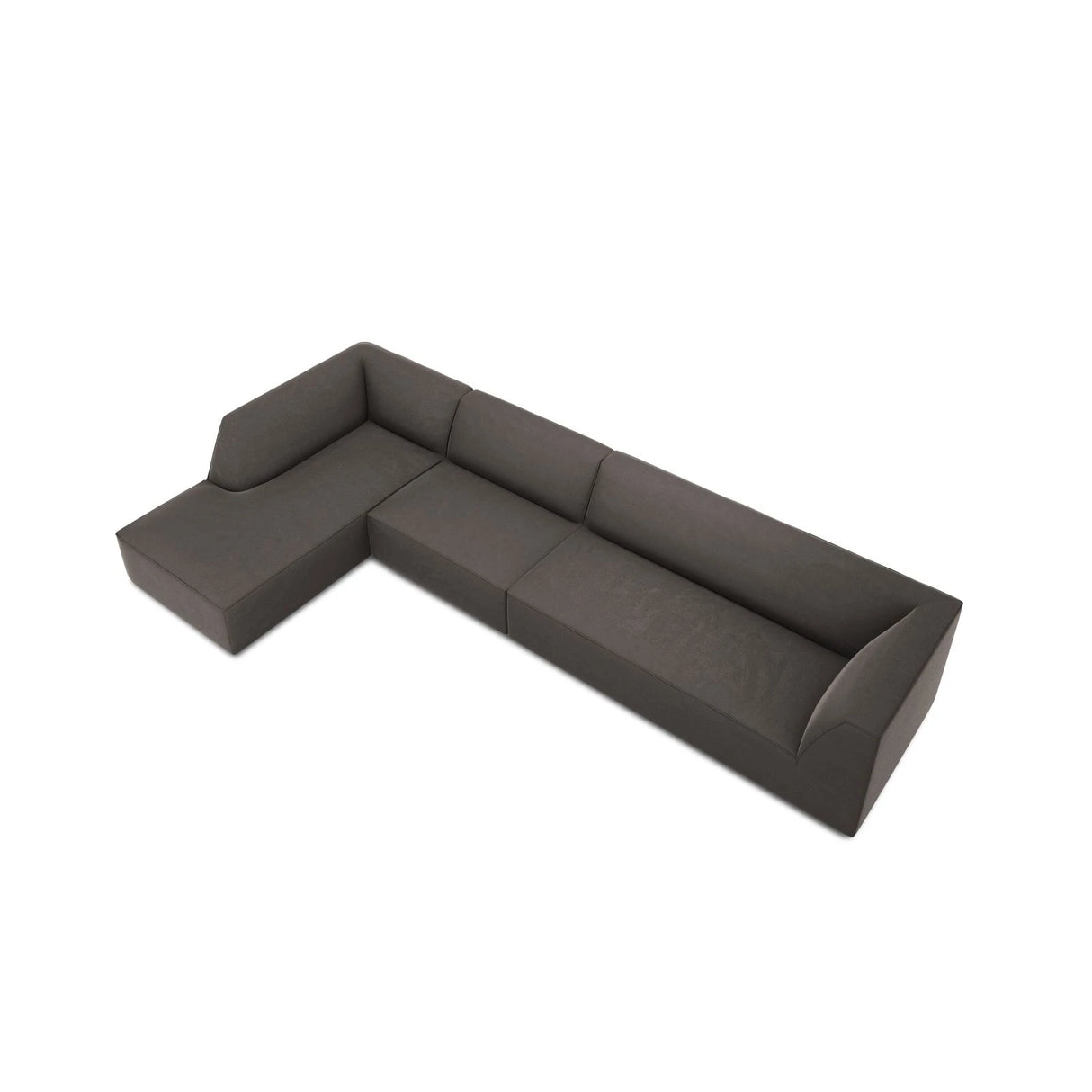 Ruby 5-Sitzer Ecksofa Links, mit Bezug aus Samt (Sal18) in Dunkelgrau, 366x180 cm – Bild 7