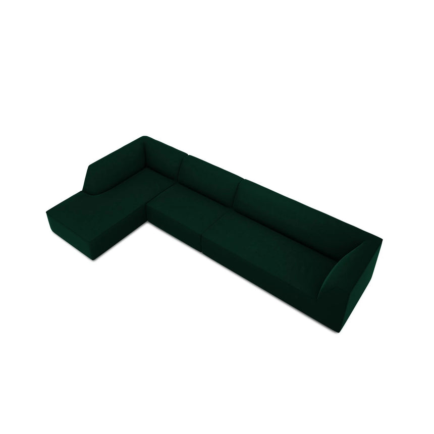Ruby 5-Sitzer Ecksofa Links, mit Bezug aus Samt (Sal7) in Flaschengrün, 366x180 cm – Bild 7